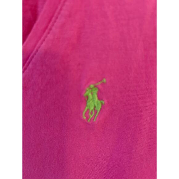 Ralph Lauren Sport Pink V-Neck Pima Cotton T-Shirt Women’s Large - Picture 3 of 6